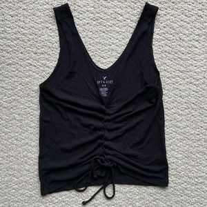 American Eagle Soft & Sexy Black Lace-up Tank - Size Small
